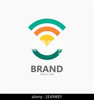 SMILE NETWORK INTERNET LOGO VECTOR TEMPLATE SUITABLE FOR INTERNET SERVICE PROVIDER Stock Vector
