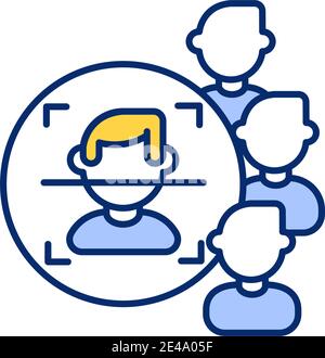 Group member authentication RGB color icon Stock Vector
