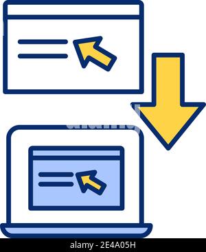 Screen share software RGB color icon Stock Vector