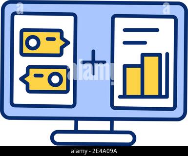 Project management RGB color icon Stock Vector