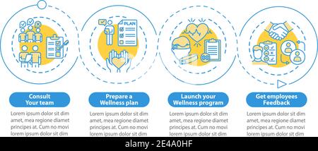 Workspace wellness success vector infographic template Stock Vector