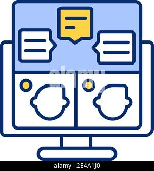 Online discussion board RGB color icon Stock Vector