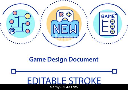 Game design document concept icon Stock Vector