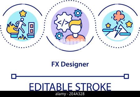 FX designer concept icon Stock Vector