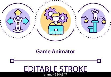 Game animator concept icon Stock Vector