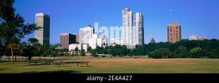 Skyscrapers in a city, Milwaukee, Wisconsin, USA Stock Photo