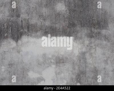 Wall with gray plaster with cracks and dark and light spots. Texture Stock Photo