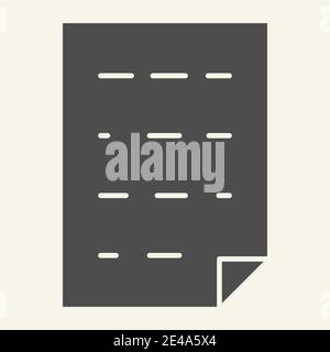 List solid icon. Document vector illustration isolated on white. Report glyph style design, designed for web and app. Eps 10. Stock Vector