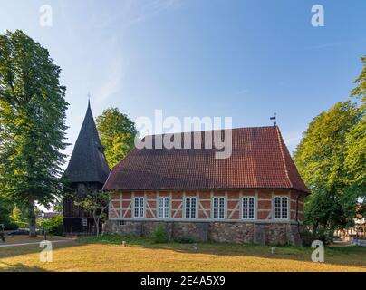 Egestorf, church St. Stephanus, Lüneburger Heide / Lüneburg Heath, Niedersachsen / Lower Saxony, Germany Stock Photo