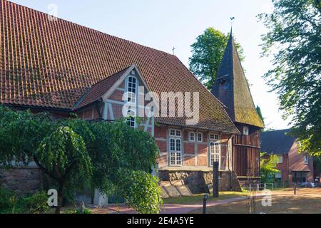 Egestorf, church St. Stephanus, Lüneburger Heide / Lüneburg Heath, Niedersachsen / Lower Saxony, Germany Stock Photo