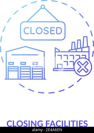Closing facilities concept icon Stock Vector