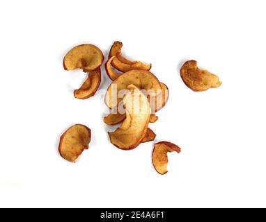 dried apple chips isolated on white Stock Photo