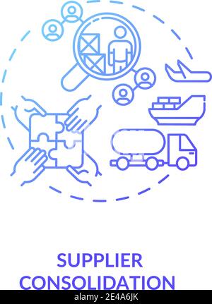 Supplier consolidation concept icon Stock Vector