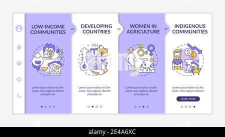 Climate poverty risk groups onboarding Stock Vector