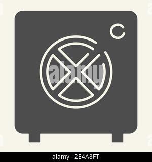 Money safe solid icon. Bank vector illustration isolated on white. Security glyph style design, designed for web and app. Eps 10. Stock Vector