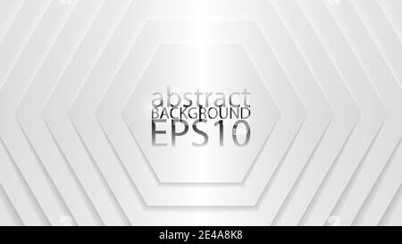 EPS10 monochrome abstract vector background. Graphic effect based on hexagon in relief with their shadows. An easy to use element. Perfect for any use Stock Vector