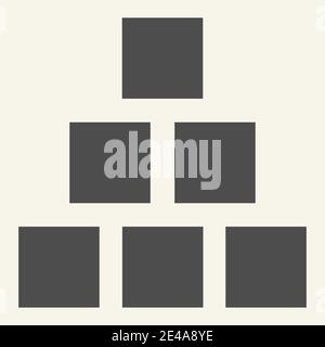 Square chart solid icon. Diagram vector illustration isolated on white. Pyramid glyph style design, designed for web and app. Eps 10. Stock Vector