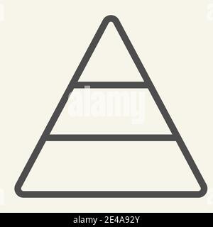 Pyramid line icon. Report vector illustration isolated on white. Triangle chart outline style design, designed for web and app. Eps 10. Stock Vector