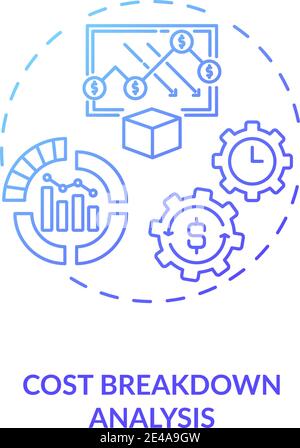 Cost breakdown analysis concept icon Stock Vector