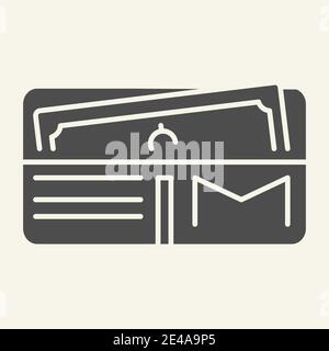 Opened wallet solid icon. Purse vector illustration isolated on white. Money in wallet glyph style design, designed for web and app. Eps 10. Stock Vector