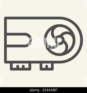 Video card line icon. Chip vector illustration isolated on white. Cooler outline style design, designed for web and app. Eps 10. Stock Vector