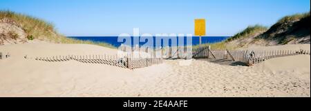 Fence on the beach, Cape Cod, Massachusetts, USA Stock Photo