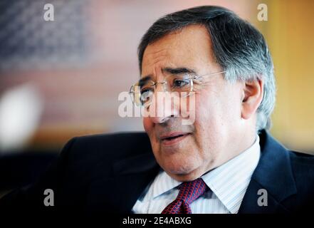 CIA Director Leon Panetta poses in his office at the CIA headquarters in Langley, Virginia, USA on May 14, 2009. Photo by Olivier Douliery/ABACAPRESS.COM Stock Photo