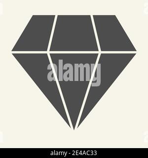 Diamond solid icon. Brilliant vector illustration isolated on white. Gemstone glyph style design, designed for web and app. Eps 10. Stock Vector