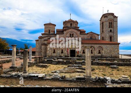 Plaosnik and St. Clements Curch, North Macedonia, Europe Stock Photo