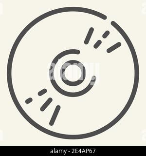 CD disc line icon. Data vector illustration isolated on white. Dvd outline style design, designed for web and app. Eps 10. Stock Vector