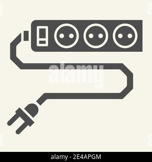Power socket solid icon. Sockets vector illustration isolated on white. Outlet glyph style design, designed for web and app. Eps 10. Stock Vector