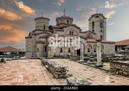 Plaosnik and St. Clements Curch, North Macedonia, Europe Stock Photo