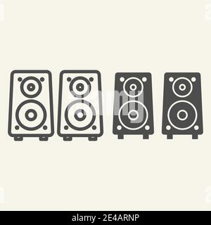 Music columns line and glyph icon. Sound system vector illustration isolated on white. Audio speakers outline style design, designed for web and app Stock Vector