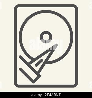 Hard disk line icon. Storage vector illustration isolated on white. Hard drive outline style design, designed for web and app. Eps 10. Stock Vector