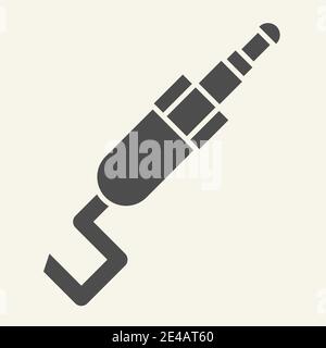 Mini jack solid icon. Cable connector vector illustration isolated on white. Audio jack glyph style design, designed for web and app. Eps 10. Stock Vector