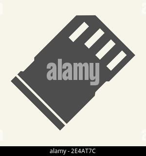 Memory card solid icon. Sd card vector illustration isolated on white. Storage glyph style design, designed for web and app. Eps 10. Stock Vector