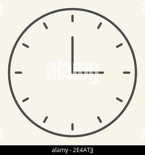 Clock thin line icon. Time vector illustration isolated on white. Watch outline style design, designed for web and app. Eps 10. Stock Vector
