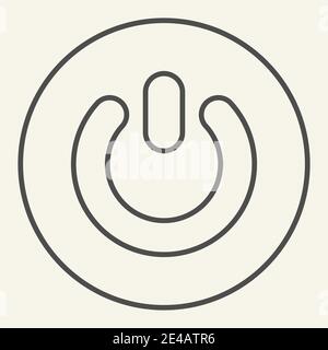 Power button thin line icon. Switch vector illustration isolated on white. On off button outline style design, designed for web and app. Eps 10. Stock Vector