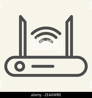 Router line icon. Wi-fi vector illustration isolated on white. Wireless network outline style design, designed for web and app. Eps 10. Stock Vector