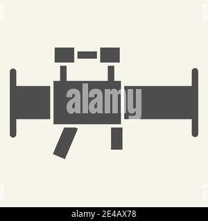 Bazooka solid icon. Rocket launcher vector illustration isolated on white. Weapon glyph style design, designed for web and app. Eps 10. Stock Vector