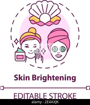 Skin brightening concept icon Stock Vector