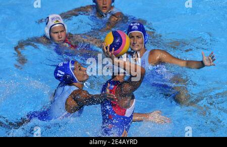 Russia's women's water polo team beats Greece for the bronze medal during the 13th 'Fina' Swimming world Championships, in Rome, Italy, on July 30, 2009. Photo By Christophe Guibbaud/Cameleon/ABACAPRESS.COM Stock Photo