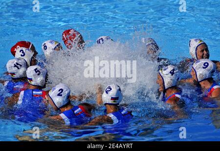 Russia's women's water polo team beats Greece for the bronze medal during the 13th 'Fina' Swimming world Championships, in Rome, Italy, on July 30, 2009. Photo By Christophe Guibbaud/Cameleon/ABACAPRESS.COM Stock Photo