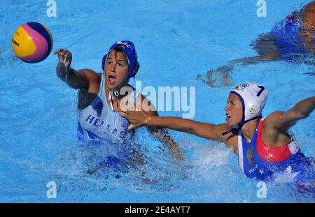 Russia's women's water polo team beats Greece for the bronze medal during the 13th 'Fina' Swimming world Championships, in Rome, Italy, on July 30, 2009. Photo By Christophe Guibbaud/Cameleon/ABACAPRESS.COM Stock Photo