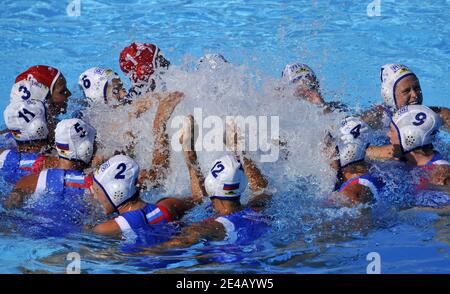 Russia's women's water polo team beats Greece for the bronze medal during the 13th 'Fina' Swimming world Championships, in Rome, Italy, on July 30, 2009. Photo By Christophe Guibbaud/Cameleon/ABACAPRESS.COM Stock Photo