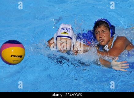 Russia's women's water polo team beats Greece for the bronze medal during the 13th 'Fina' Swimming world Championships, in Rome, Italy, on July 30, 2009. Photo By Christophe Guibbaud/Cameleon/ABACAPRESS.COM Stock Photo