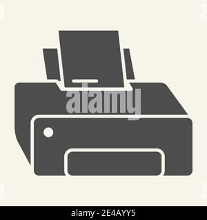 Printer solid icon. Printout vector illustration isolated on white. Print glyph style design, designed for web and app. Eps 10. Stock Vector