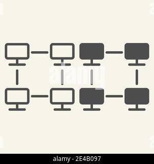 Computer network line and glyph icon. Home network vector illustration isolated on white. Web net outline style design, designed for web and app. Eps Stock Vector