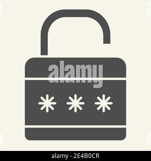 Lock solid icon. Padlock vector illustration isolated on white. Security glyph style design, designed for web and app. Eps 10. Stock Vector