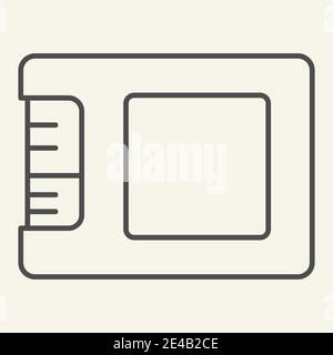 SSD drive thin line icon. Storage vector illustration isolated on white. Memory outline style design, designed for web and app. Eps 10. Stock Vector